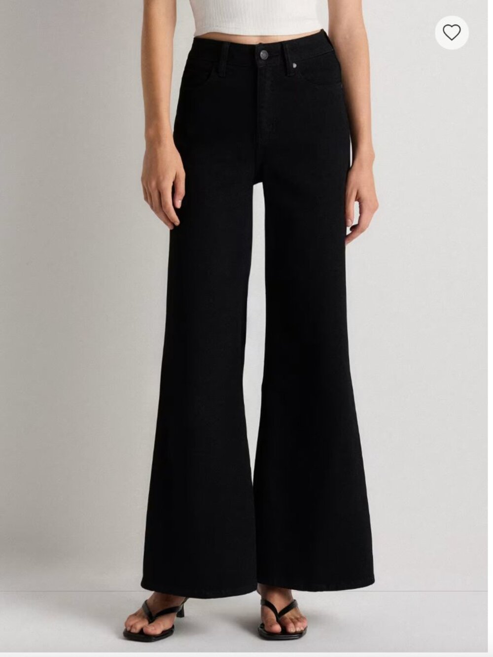 Quince Black Stretch Palazzo Jeans in Size 26